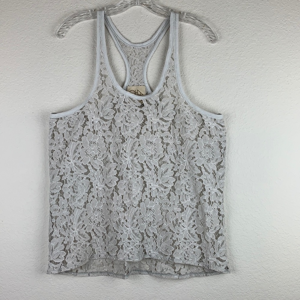NWOT Chaser Lace Racerback Tank inā Gray